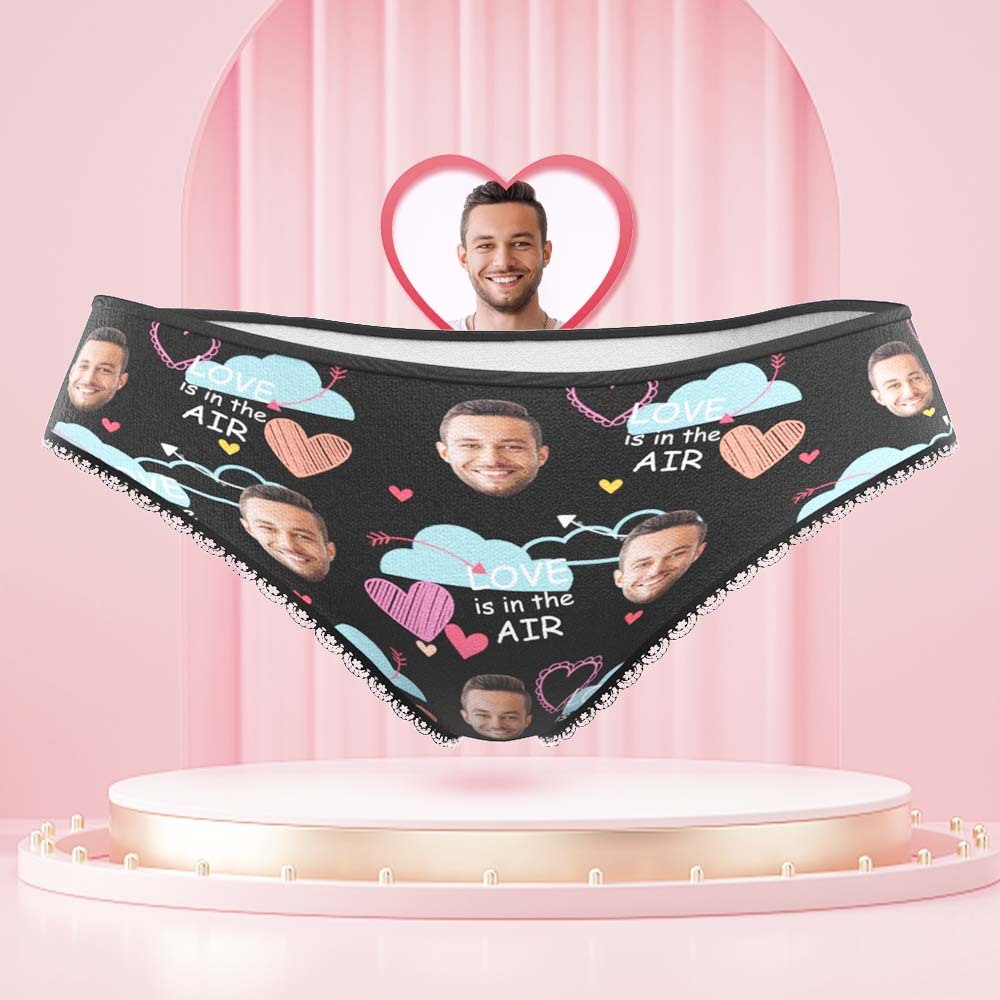 Benutzerdefiniertes Gesichts-damenhöschen „love Is In The Air“-geschenk Für Sie - MyFaceBoxerDE