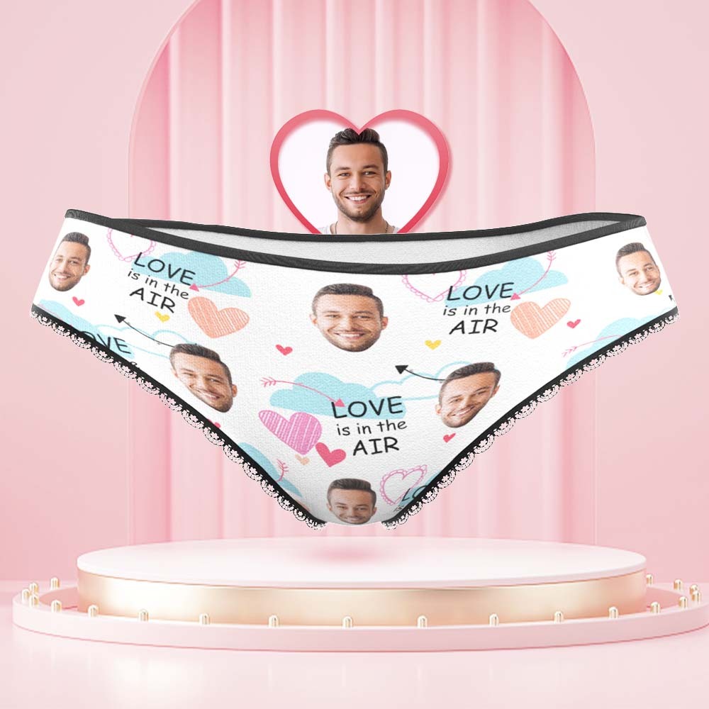 Benutzerdefiniertes Gesichts-damenhöschen „love Is In The Air“-geschenk Für Sie - MyFaceBoxerDE