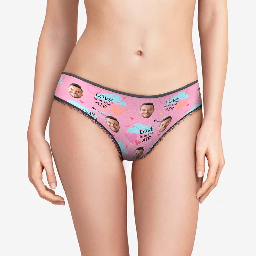 Benutzerdefiniertes Gesichts-damenhöschen „love Is In The Air“-geschenk Für Sie - MyFaceBoxerDE
