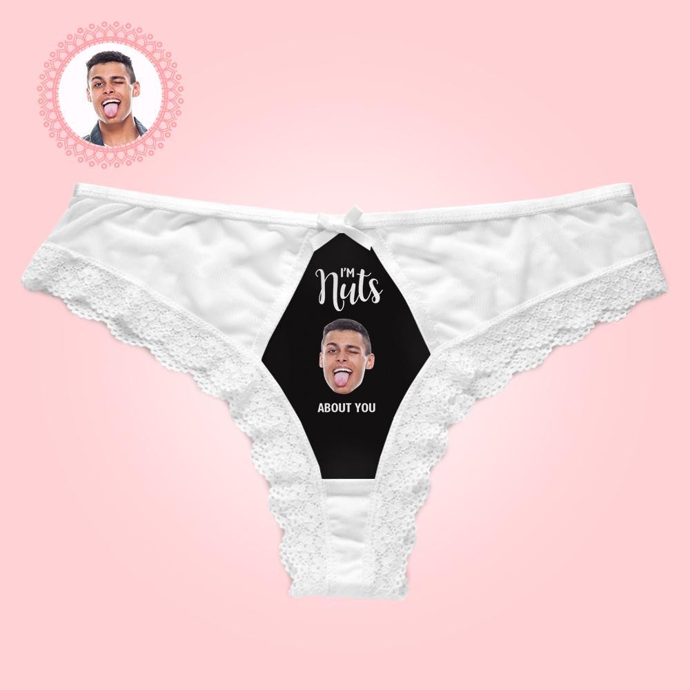 Custom Lace Thong Sexy Lace Panties Funny Gift With Boyfriend Face - Ich Bin Verrückt Nach Dir - MyFaceBoxerDE