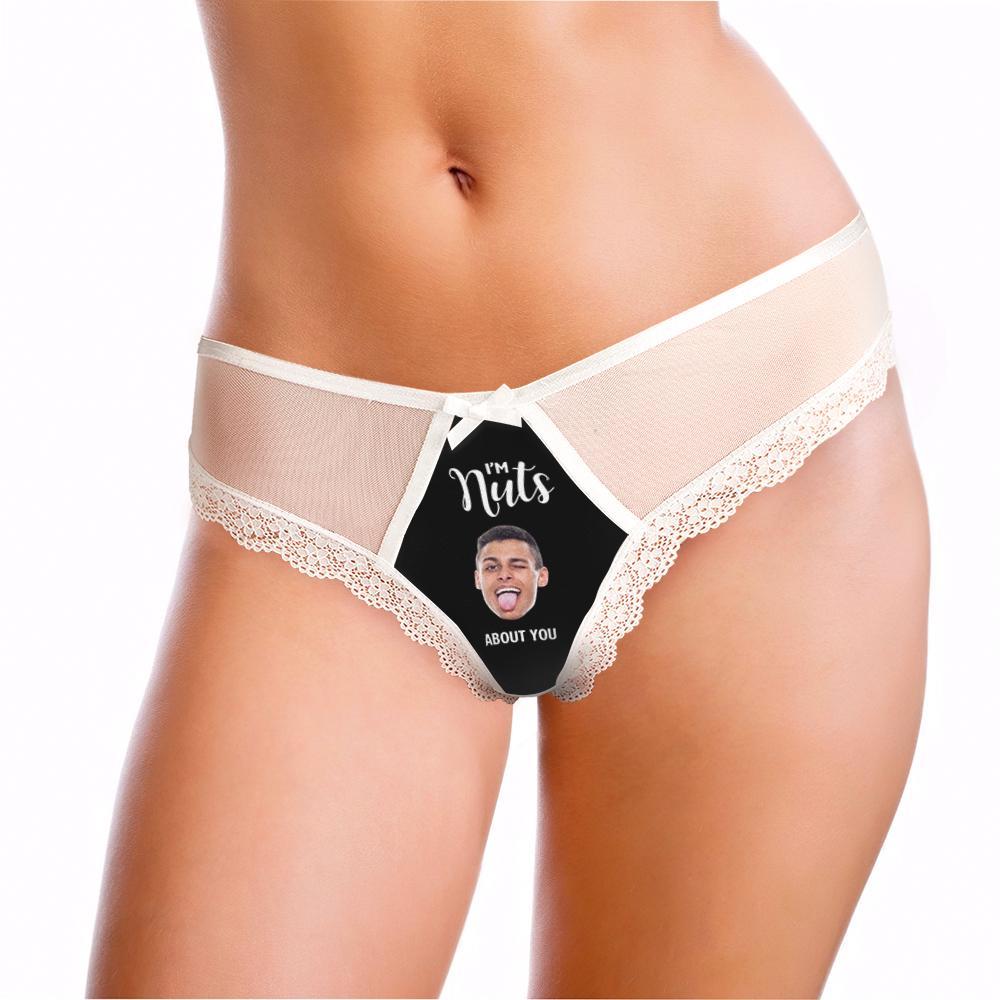 Custom Lace Thong Sexy Lace Panties Funny Gift With Boyfriend Face - Ich Bin Verrückt Nach Dir - MyFaceBoxerDE