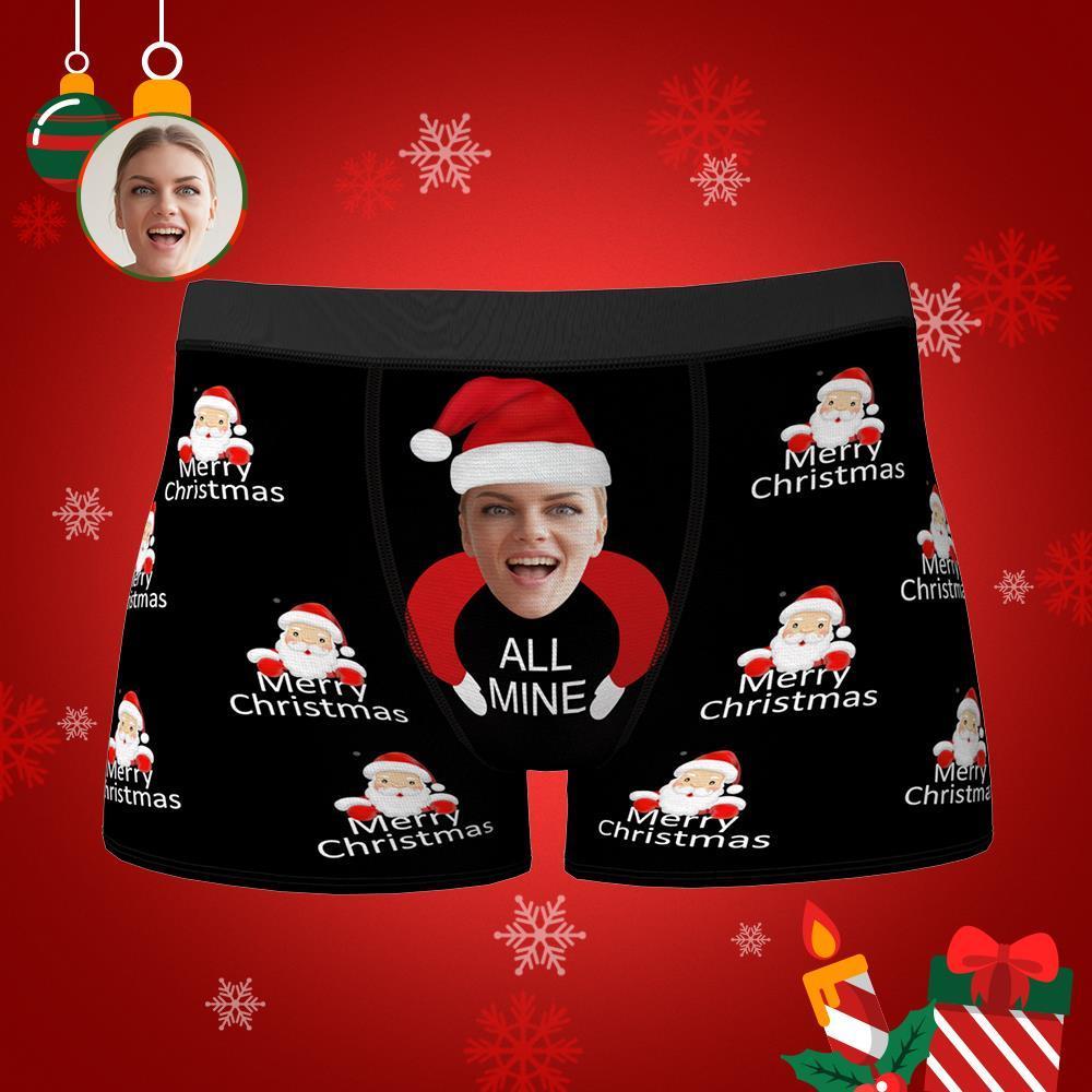 Benutzerdefinierte Freundin Gesicht Boxershorts Alle Mine Personalisierte Foto Unterwäsche Weihnachtsgeschenk für Männer