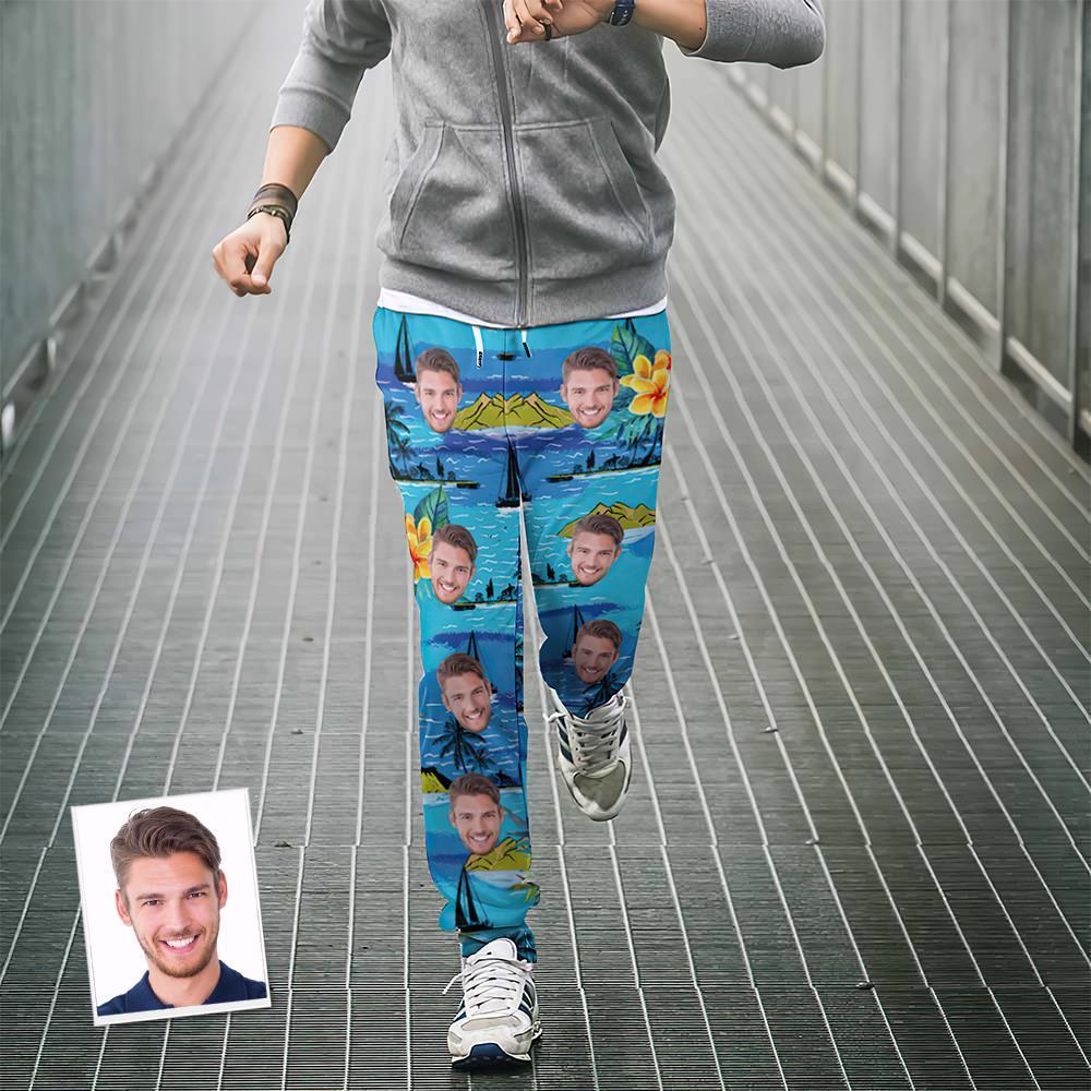 Custom Face Jogginghose Personalisierte Unisex Jogger Hawaiian Style - MyFaceBoxerDE