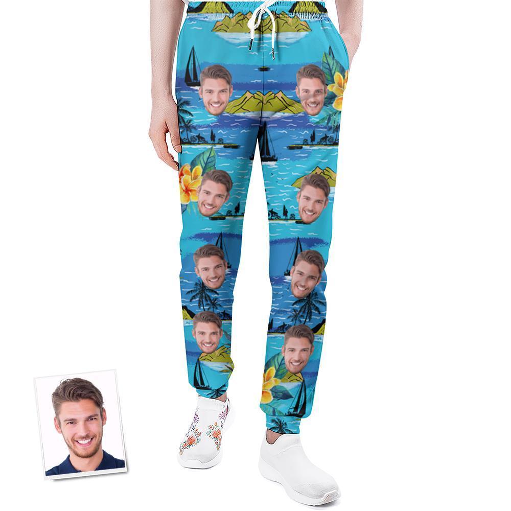Custom Face Jogginghose Personalisierte Unisex Jogger Hawaiian Style - MyFaceBoxerDE