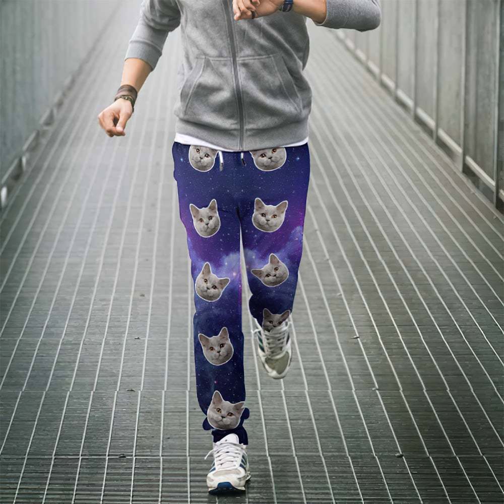Benutzerdefinierte Katze Gesicht Jogginghose Unisex Jogger Universum Stil - MyFaceBoxerDE