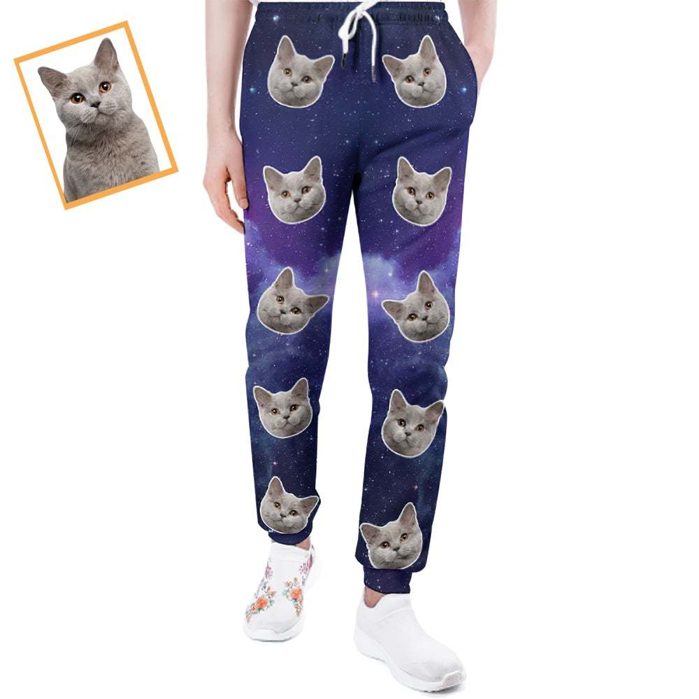 Benutzerdefinierte Katze Gesicht Jogginghose Unisex Jogger Universum Stil - MyFaceBoxerDE