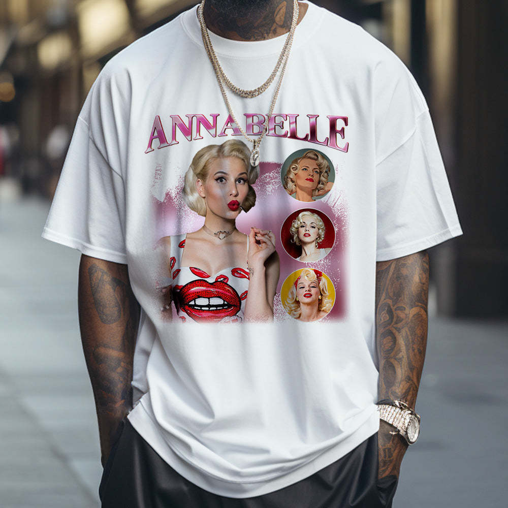 Benutzerdefiniertes Foto Und Name Bootleg Rap Tee Personalisiertes Vintage-t-shirt - MyFaceBoxerDE