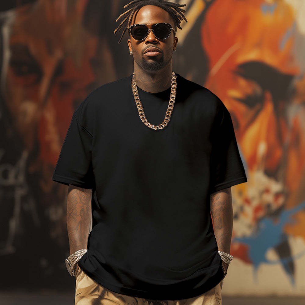 Benutzerdefiniertes Foto-vintage-t-shirt, Personalisiertes Porträt, Grünes Und Rotes Rap-t-shirt Mit Namen - MyFaceBoxerDE