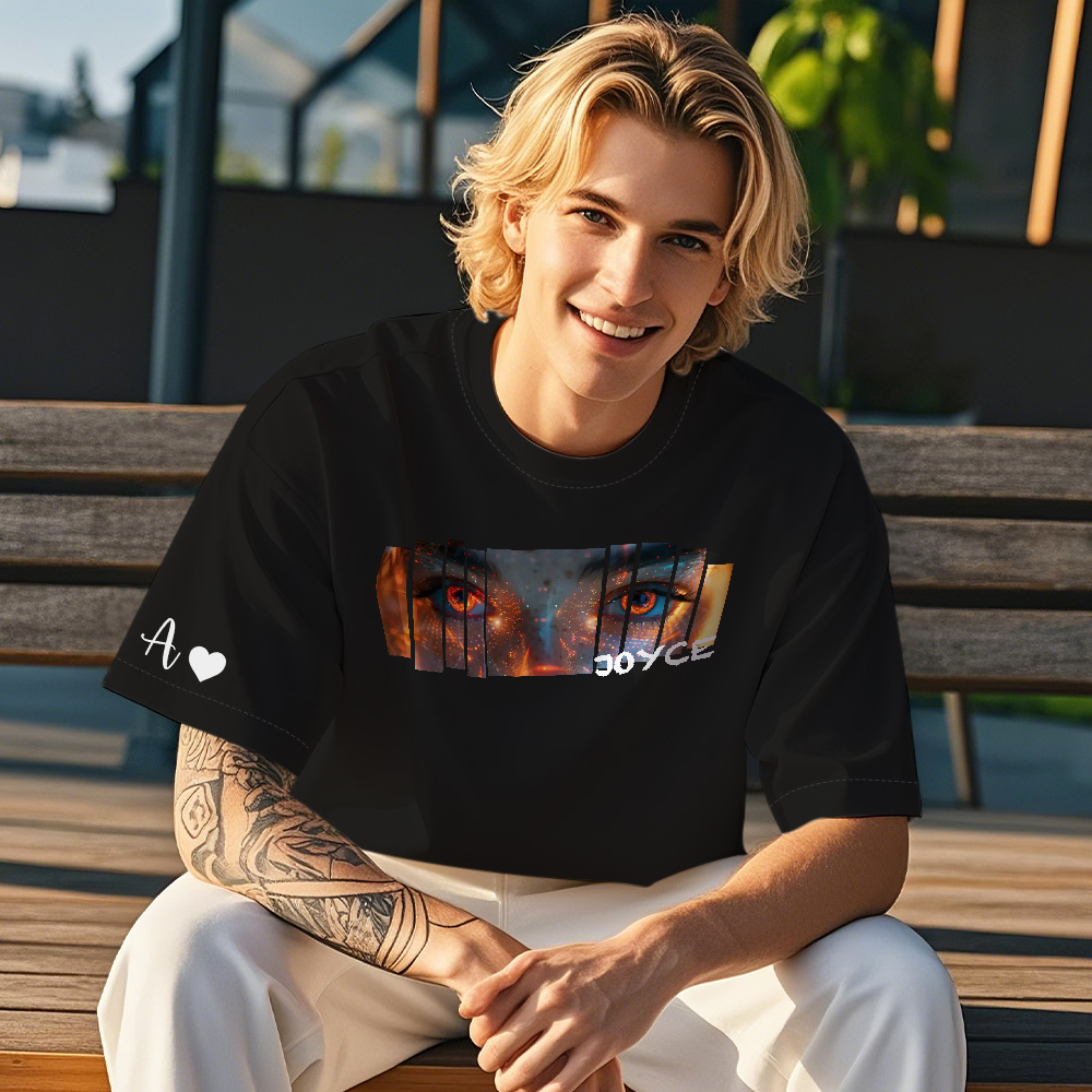 Benutzerdefinierte Augen Shirt Freundin Augen T-shirt Personalisierte Foto Und Name - MyFaceBoxerDE