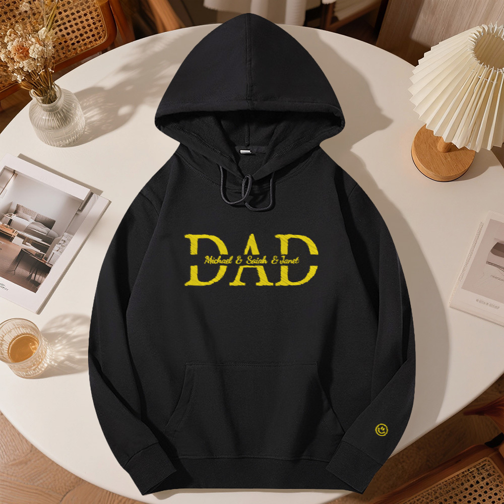 Vatertagsgeschenk: Individuell Bestickter Hoodie Mit Den Namen Von Papa Und Kind - MyFaceBoxerDE