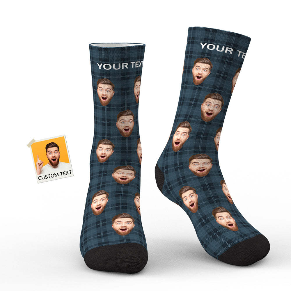 Benutzerdefinierte Gesicht Karierte Personalisierte Foto-socken - MyFaceBoxerDE