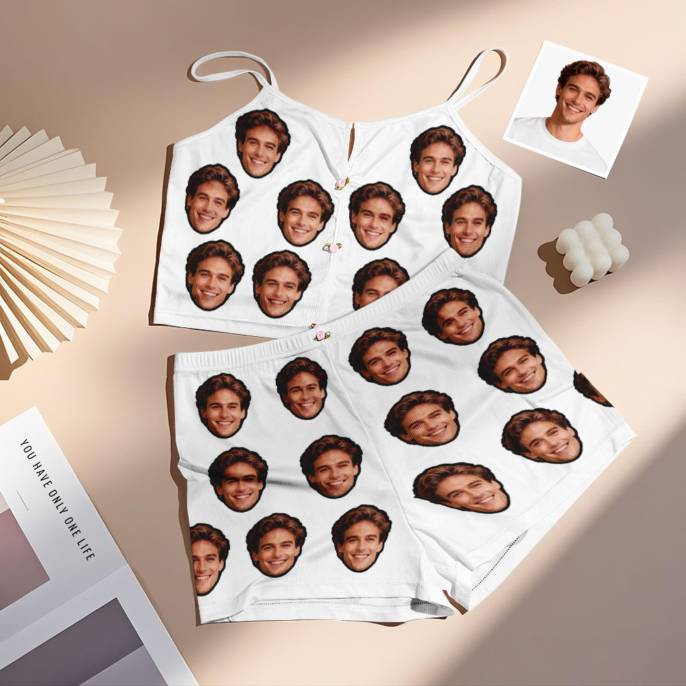 Valentinstagsgeschenk: Dessous-set Mit Personalisierten Fotoapplikationen Und V-ausschnitt - MyFaceBoxerDE