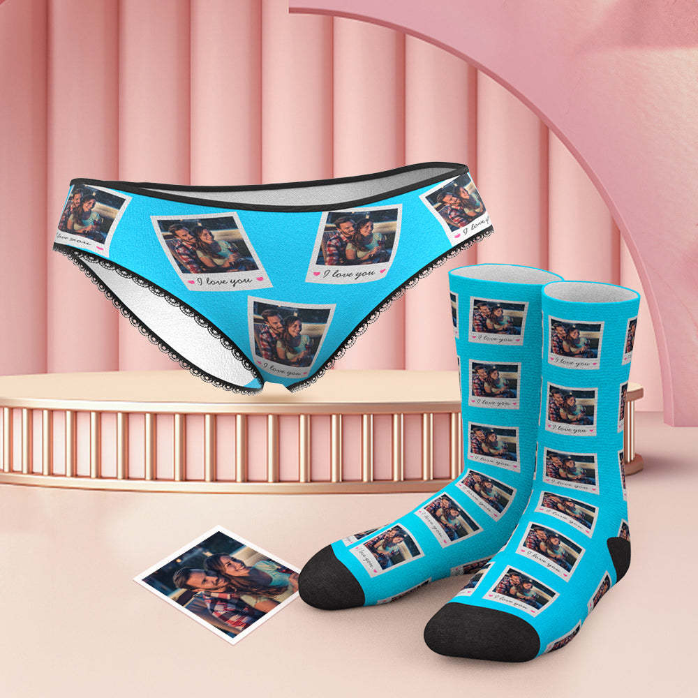 Benutzerdefiniertes Foto Und Text Höschen Und Socken-set - MyFaceBoxerDE
