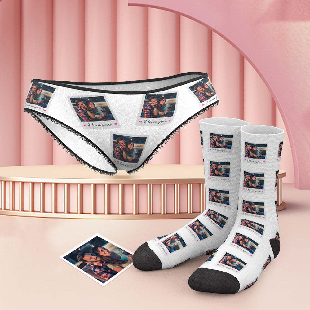 Benutzerdefiniertes Foto Und Text Höschen Und Socken-set - MyFaceBoxerDE