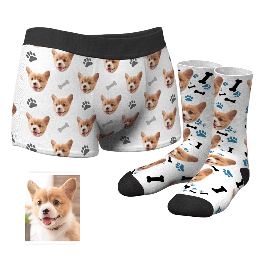 Maßgeschneiderte Hundeboxershorts Und Crew-socken Für Herren - MyFaceBoxerDE