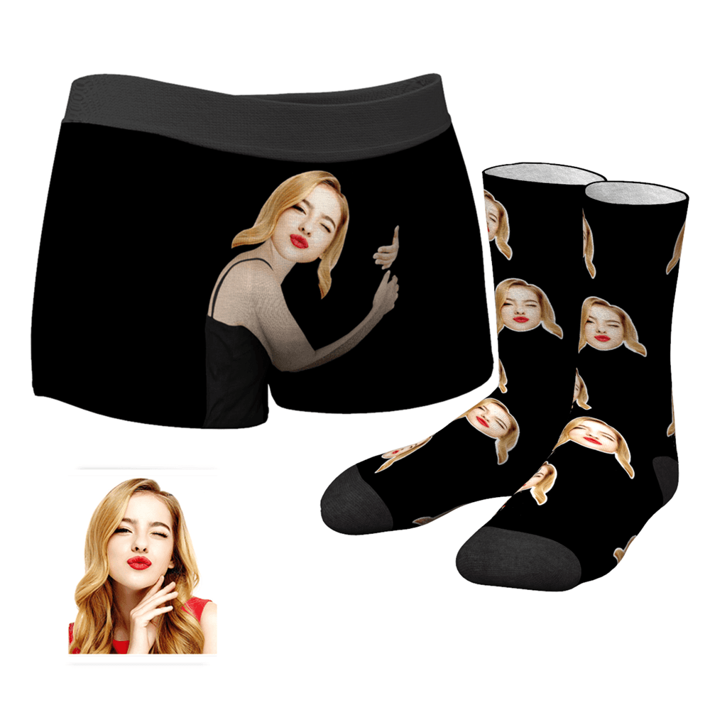 Custom Face On Body Boxershorts Für Herren – Helle Haut Und Rundsocken Im Set - MyFaceBoxerDE