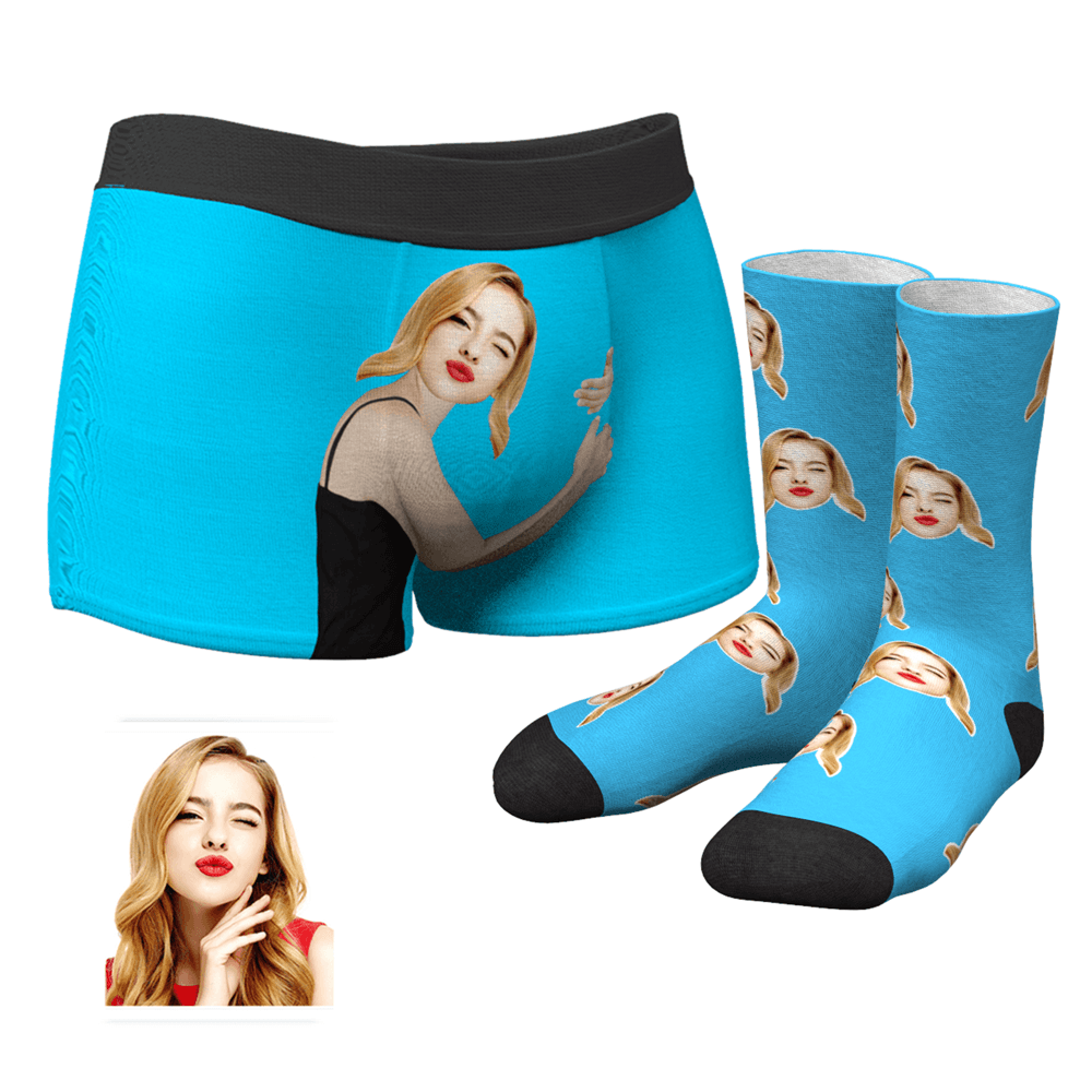 Custom Face On Body Boxershorts Für Herren – Helle Haut Und Rundsocken Im Set - MyFaceBoxerDE