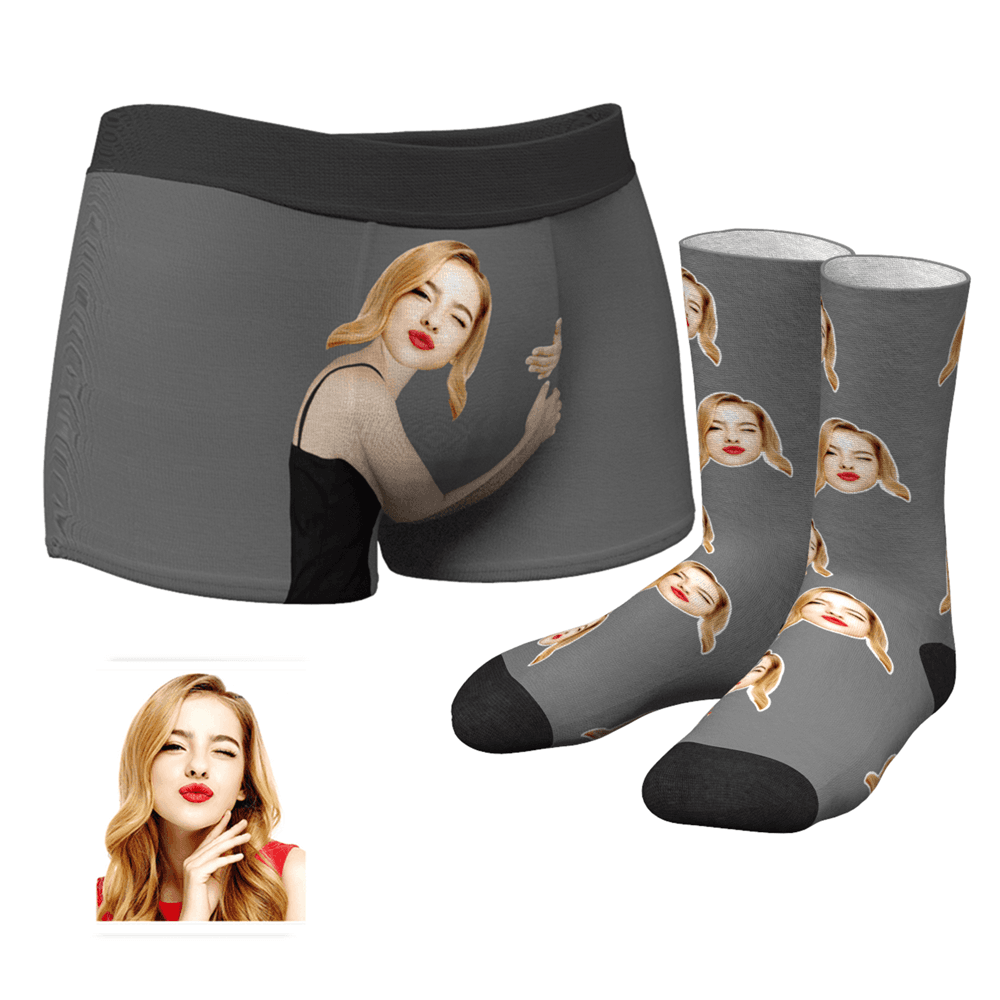 Custom Face On Body Boxershorts Für Herren – Helle Haut Und Rundsocken Im Set - MyFaceBoxerDE