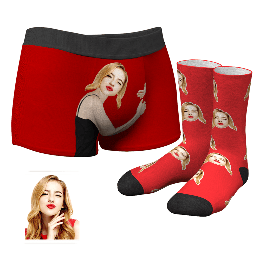 Custom Face On Body Boxershorts Für Herren – Helle Haut Und Rundsocken Im Set - MyFaceBoxerDE