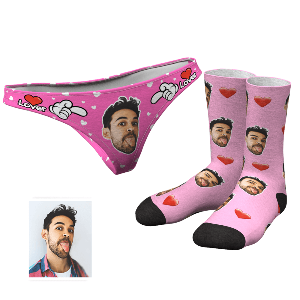 Custom Face Tanga Panty Für Damen – Liebhaber- Und Crew-socken-set - MyFaceBoxerDE