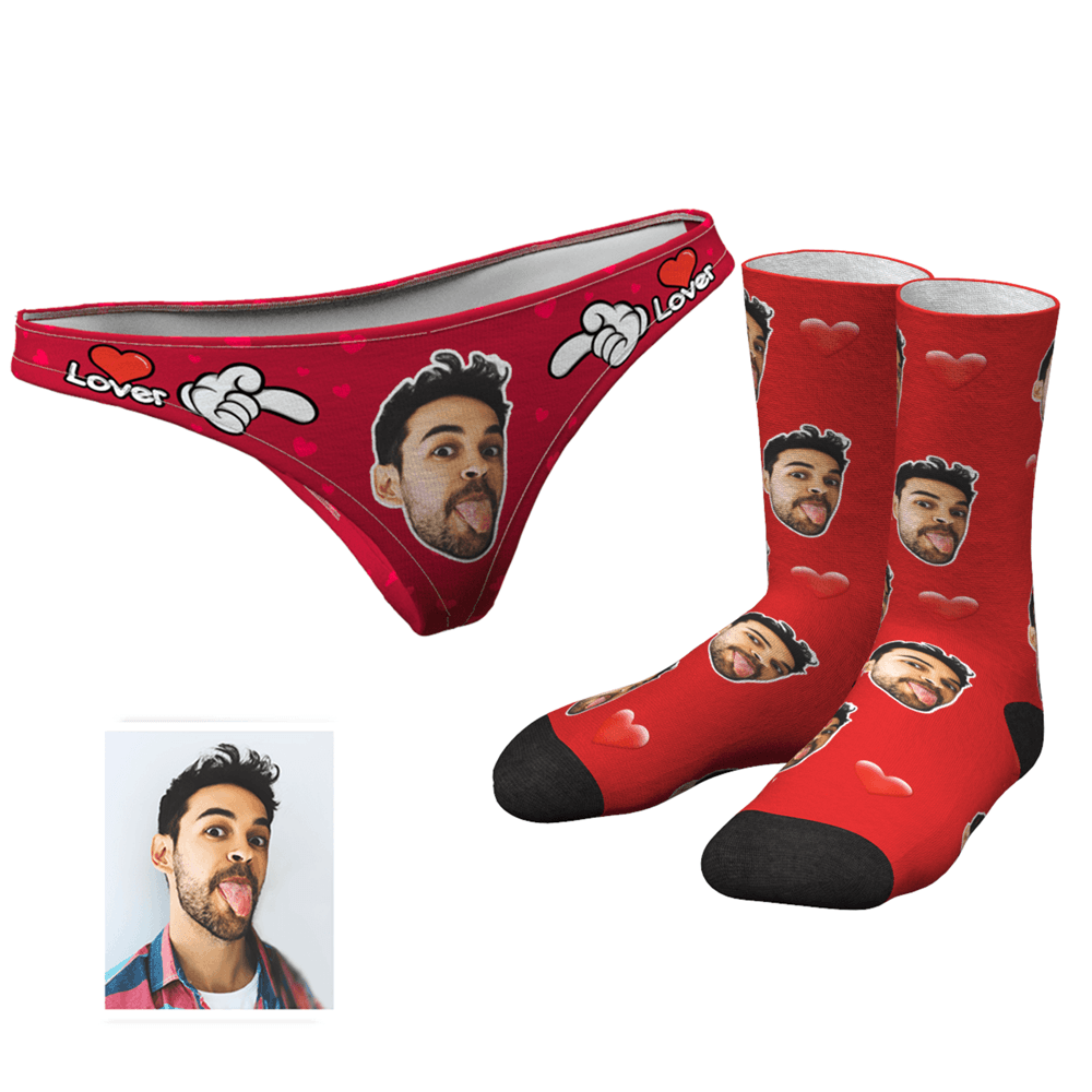 Custom Face Tanga Panty Für Damen – Liebhaber- Und Crew-socken-set - MyFaceBoxerDE