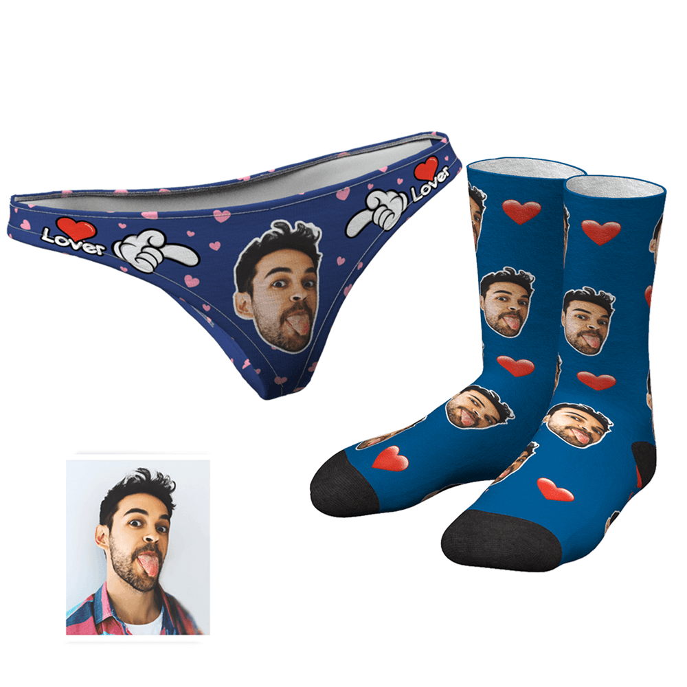 Custom Face Tanga Panty Für Damen – Liebhaber- Und Crew-socken-set - MyFaceBoxerDE