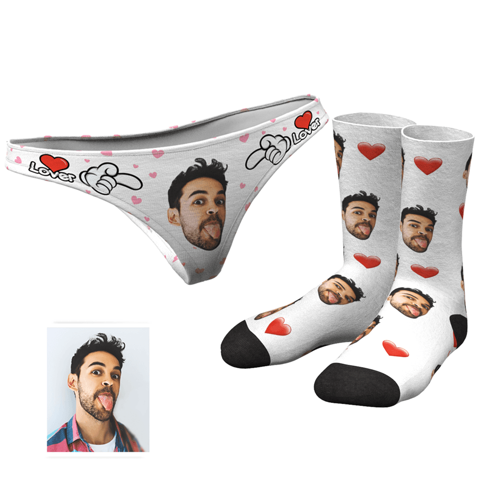 Custom Face Tanga Panty Für Damen – Liebhaber- Und Crew-socken-set - MyFaceBoxerDE