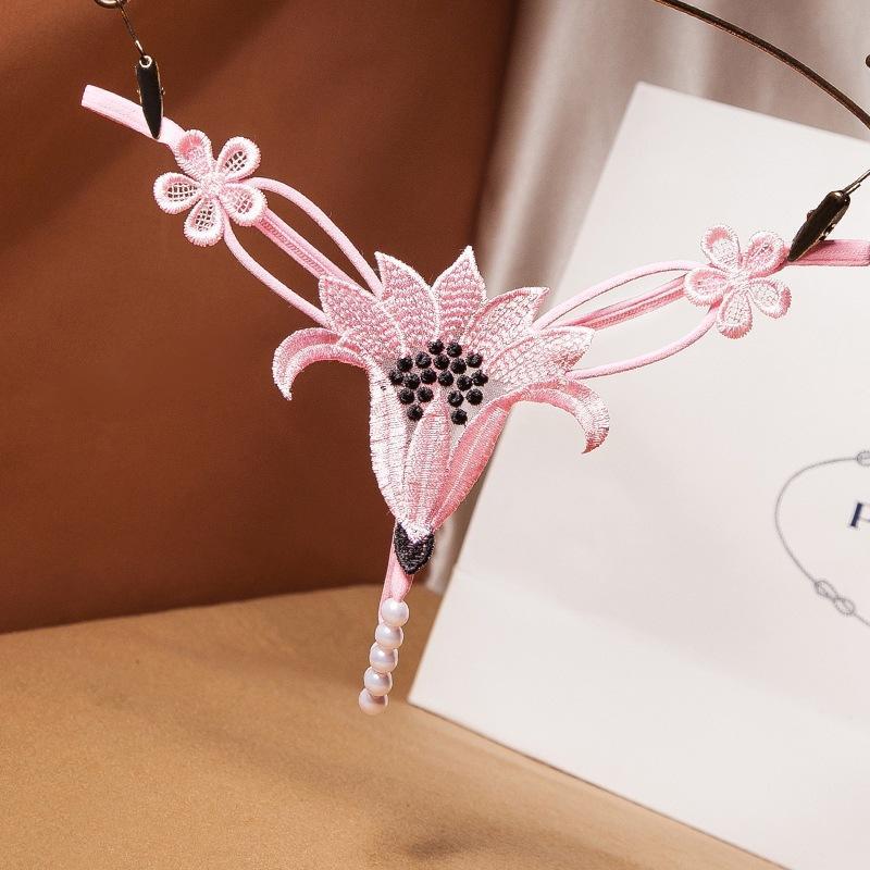 Perlen-tanga-unterwäsche – Erotischer Slip Mit Niedrigem Bund, Blumenperlen, Einheitsgröße - MyFaceBoxerDE