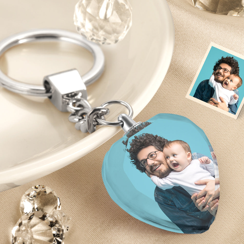 Benutzerdefinierte Herz Kristall Schlüsselbund Einzigartiges Geschenk für Männer