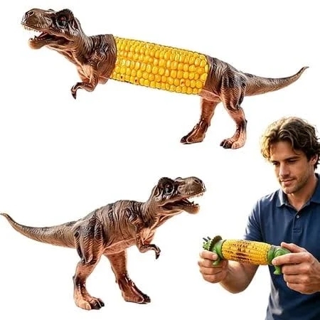 Dinosaurier-Maiskolbenhalter Für Maiskolben – Lustiger Maiskolbenhalter Für Kinder Und Erwachsene Mit Edelstahlzinken - MyFaceBoxerDE
