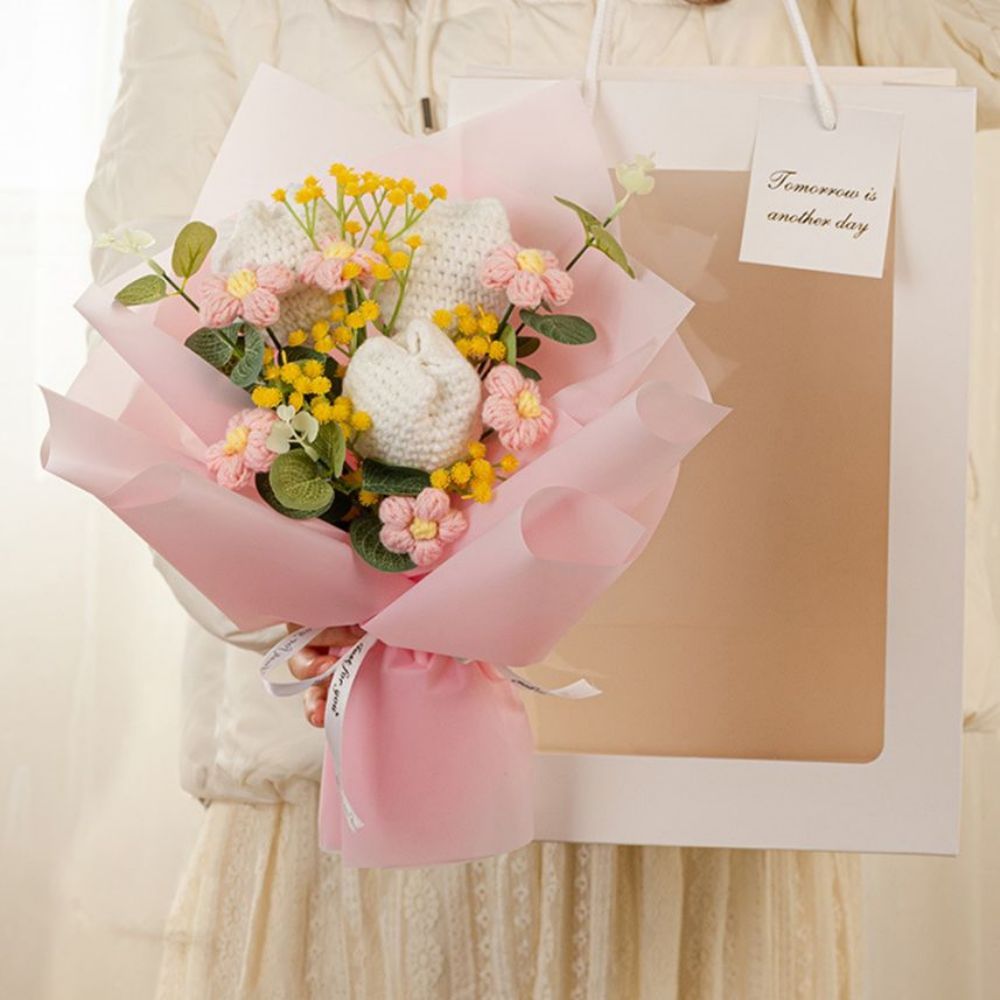 Gehäkelter Blumenstrauß Handgemachter Gestrickter Tulpenstrauß Geschenk Für Sie - MyFaceBoxerDE