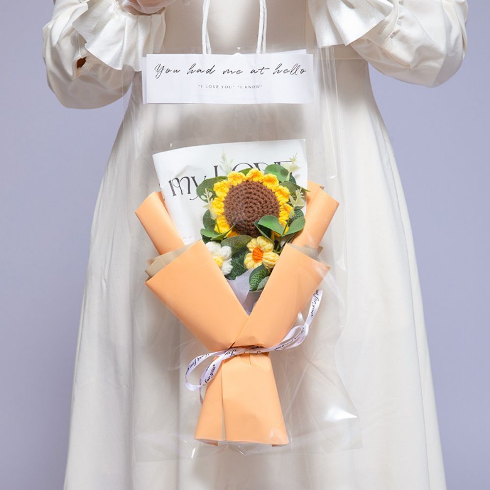 Gehäkelter Blumenstrauß Handgemachter Gestrickter Sonnenblumenstrauß - MyFaceBoxerDE