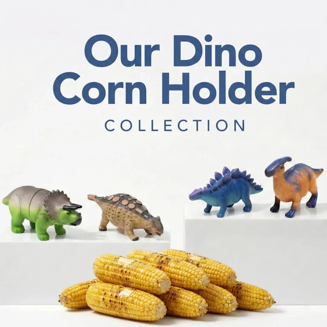Dinosaurier-Maiskolbenhalter Für Maiskolben – Lustiger Maiskolbenhalter Für Kinder Und Erwachsene Mit Edelstahlzinken - MyFaceBoxerDE