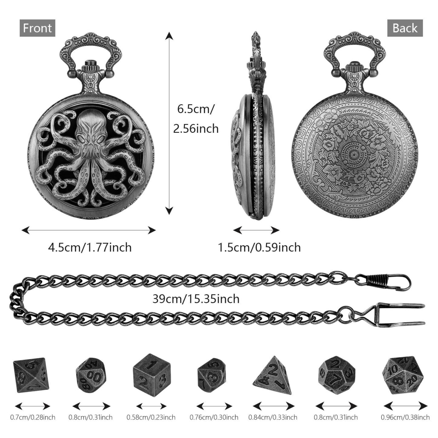 Drachenwappen-Taschenuhr-Würfelset Für Tabletop-Rollenspiele (TTRPG) - MyFaceBoxerDE