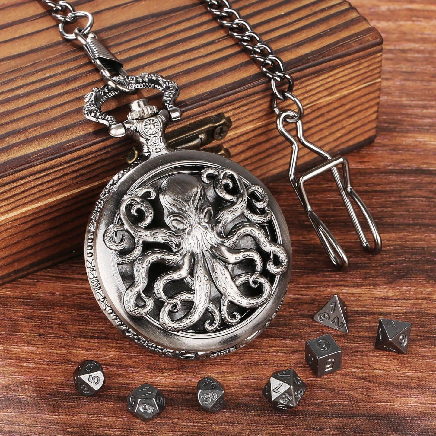 Drachenwappen-Taschenuhr-Würfelset Für Tabletop-Rollenspiele (TTRPG) - MyFaceBoxerDE