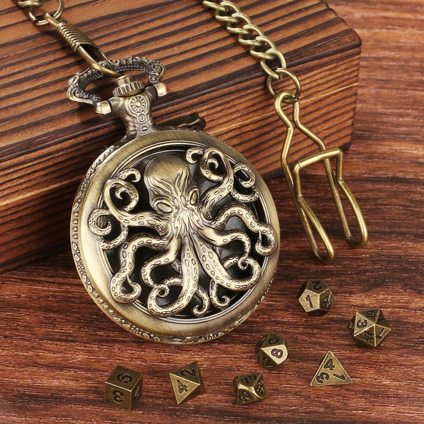 Drachenwappen-Taschenuhr-Würfelset Für Tabletop-Rollenspiele (TTRPG) - MyFaceBoxerDE