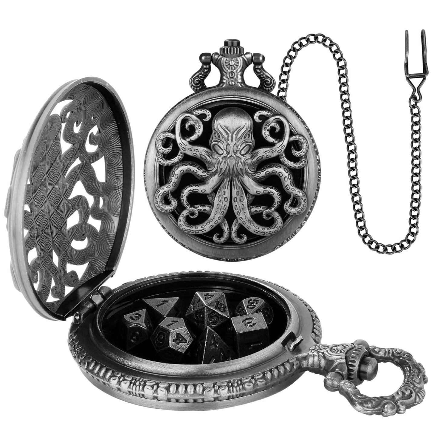 Drachenwappen-Taschenuhr-Würfelset Für Tabletop-Rollenspiele (TTRPG) - MyFaceBoxerDE