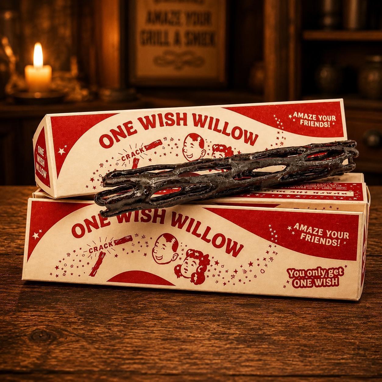 One Wish Willow Prop Replica Sammlerstück Mit Retro-Dreiecksbox, Verfluchter Wunschstab, Fan-Geschenk - MyFaceBoxerDE