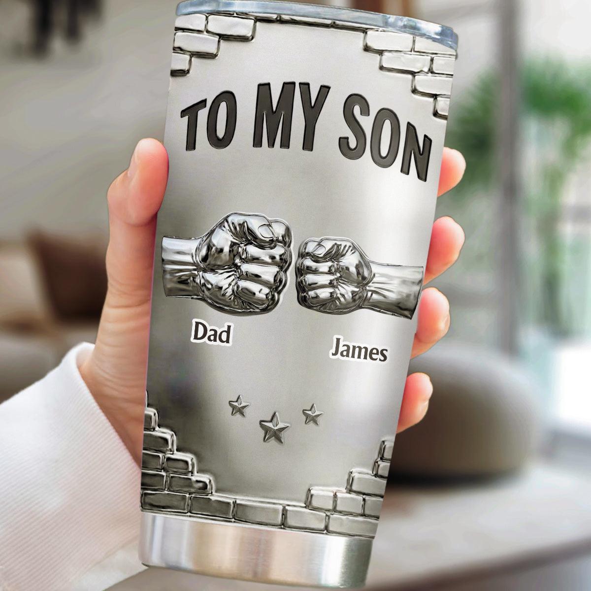 „To My Son I Believe In You" – Personalisierter, Individueller 3D-Effekt, 2D-gedruckter Becher - MyFaceBoxerDE
