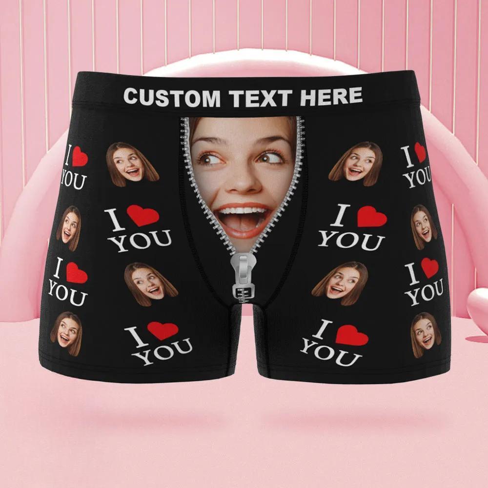 Benutzerdefiniertes Gesicht Boxer Ich Liebe Dich Personalisiertes Freches Valentinstagsgeschenk Für Ihn