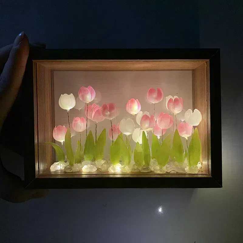 Veilleuse Cadre Photo Tulipe Veilleuse Tulipe Cadeau Créatif Pour Les Meilleurs Amis Veilleuse Cadre Photo Cadeau Intermédiaire - Mug Personnalisé