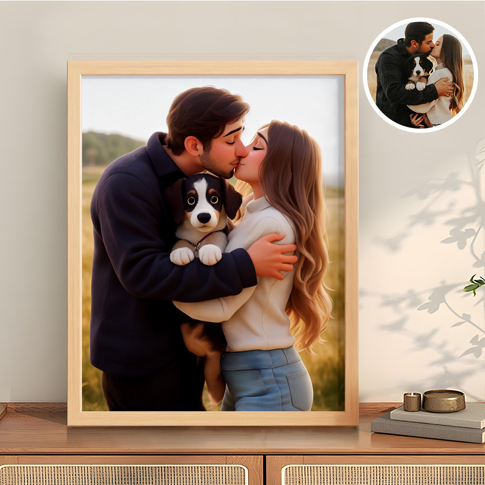 Cadeaux De Noël Pour Les Amoureux Des Animaux De Compagnie, Cadre Photo Personnalisé Pour Portrait De Dessin Animé - Mug Personnalisé