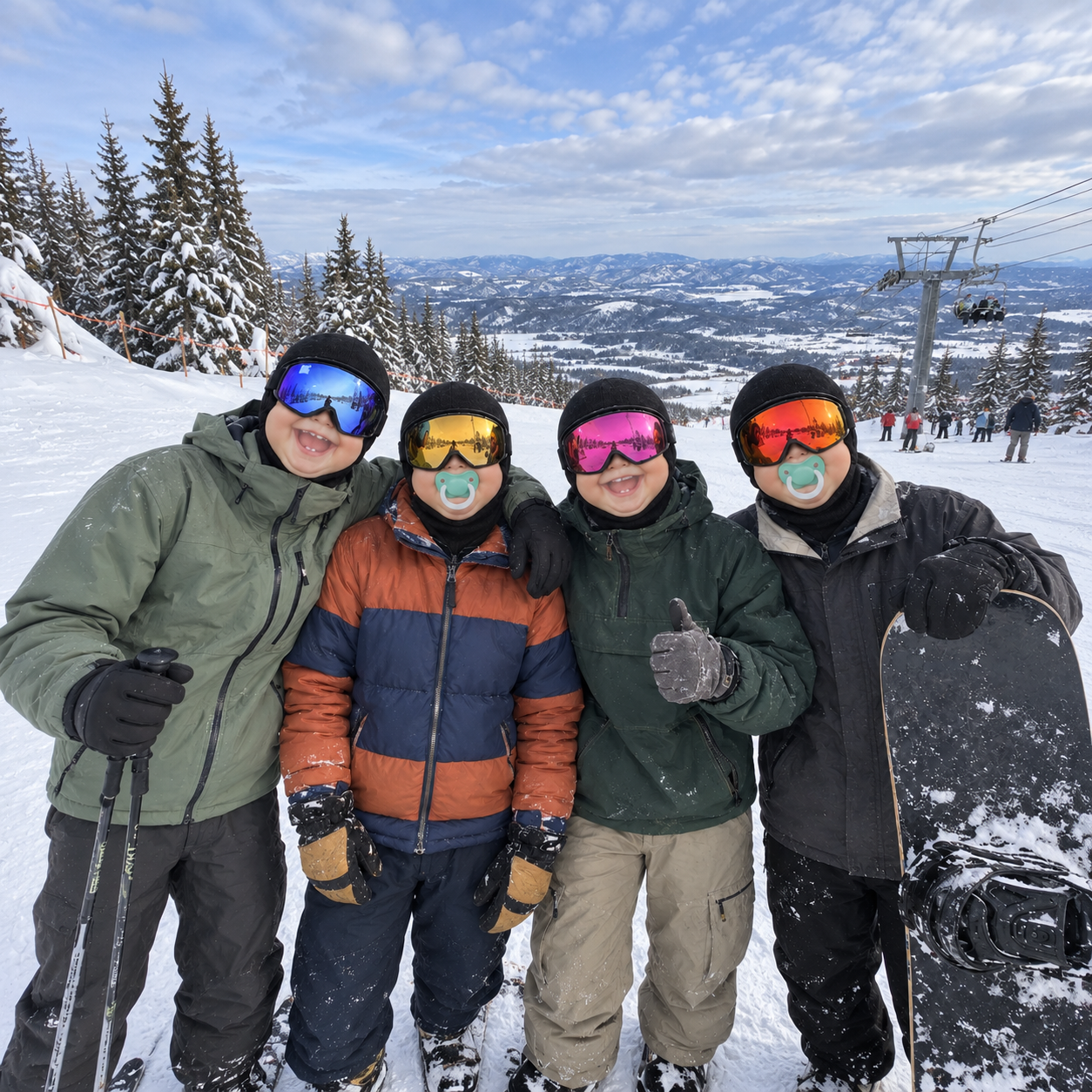 Masque De Ski Amusant Pour Bébé, Nouveauté, Cagoule Thermique, Couverture Faciale D'hiver Pour Les Sports De Plein Air - Mug Personnalisé
