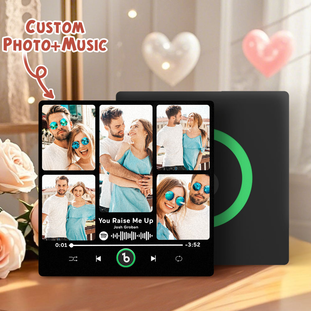Aimant De Réfrigérateur Spotify Nouvelle Version 4.0, Aimant Musical Personnalisé Avec Cadre Coloré, Aimant De Réfrigérateur En Forme D'album, Permet D'écouter Des Chansons, Cadeau Pour Couple - Mug Personnalisé