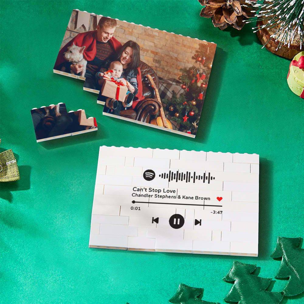 Cadre De Bloc Photo En Brique De Construction Personnalisé Avec Code Spotify, Meilleurs Cadeaux - Mug Personnalisé