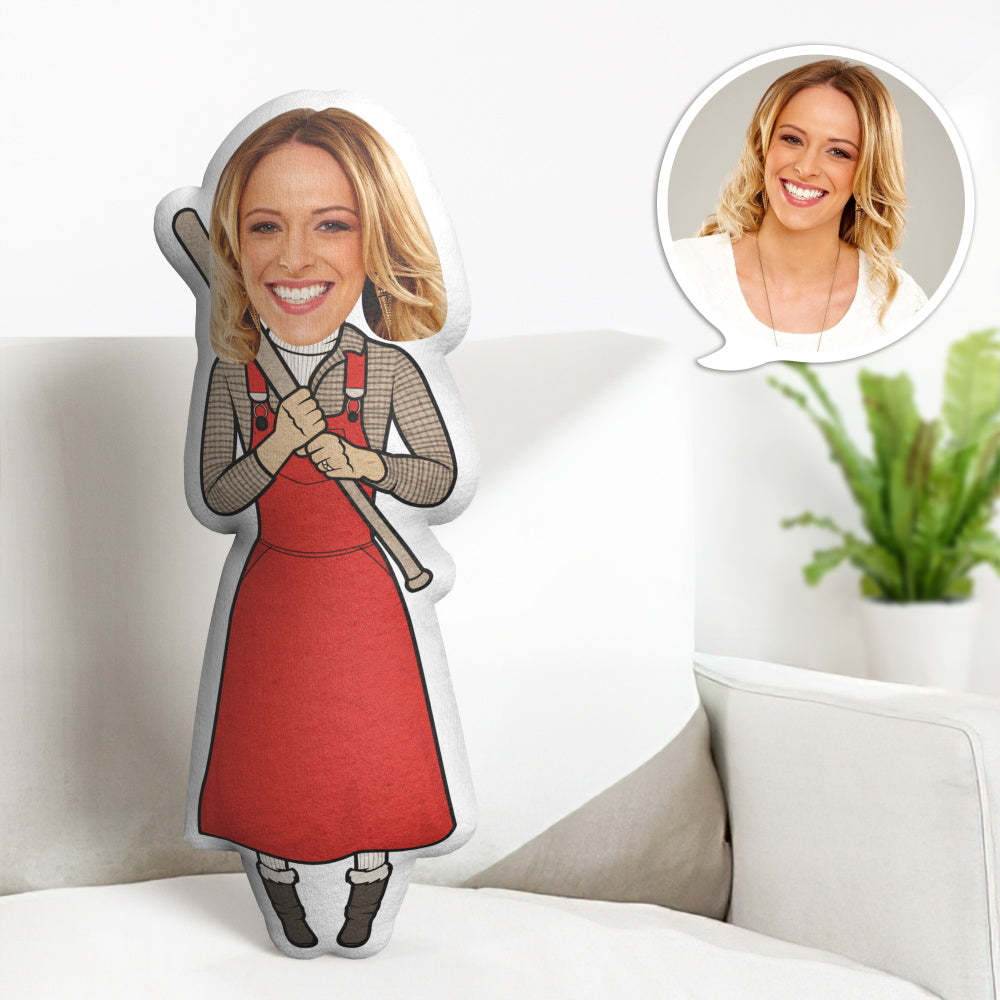 Halloween Minime Pillow Gifts Custom Face Pillow Personalized Girl in Red Pillow Gifts - Mug Personnalisé