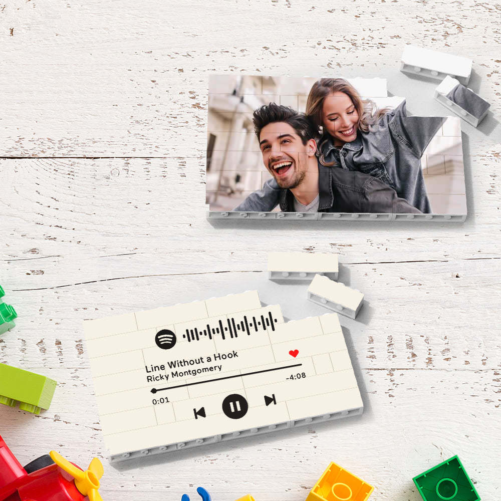 Cadre De Bloc Photo En Brique De Construction Personnalisé Avec Code Spotify, Meilleurs Cadeaux - Mug Personnalisé
