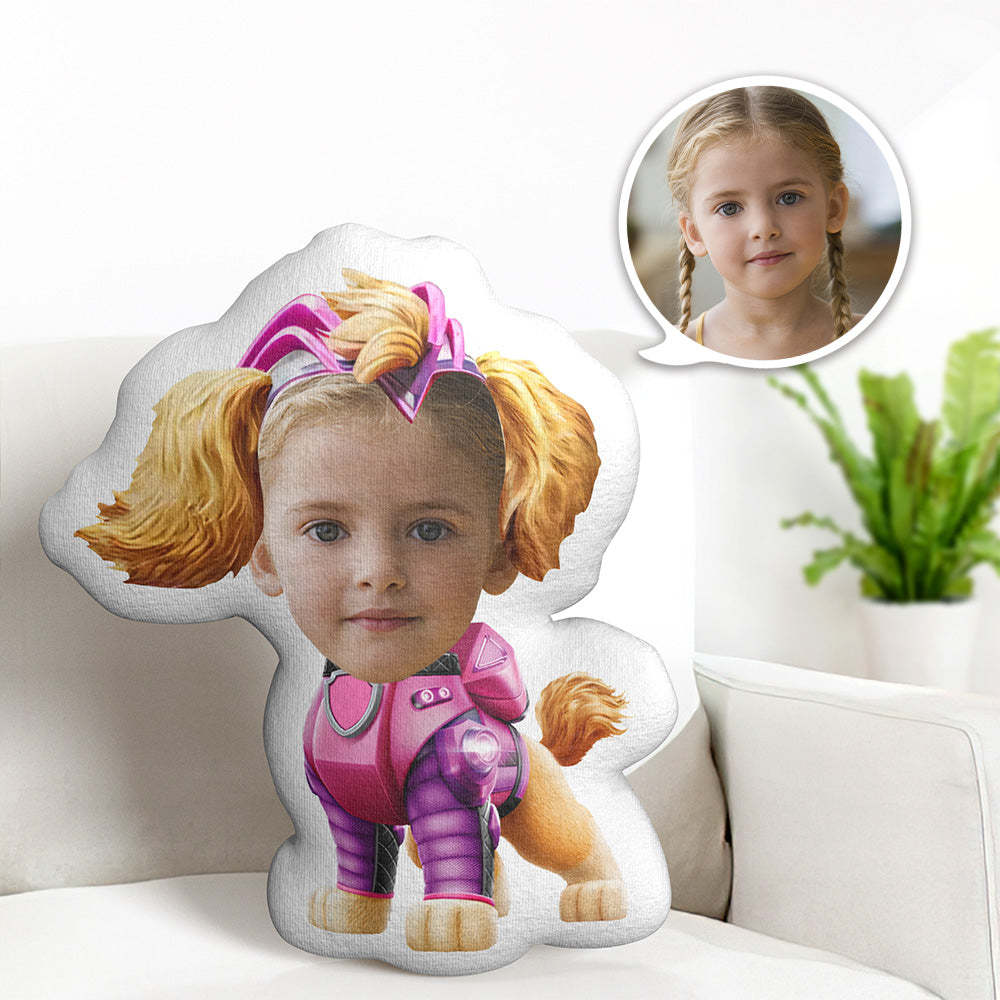 Oreiller Facial Personnalisé Minime, Costume Rose, Poupée Chien, Cadeaux Photo Personnalisés Pour Enfants - Mug Personnalisé