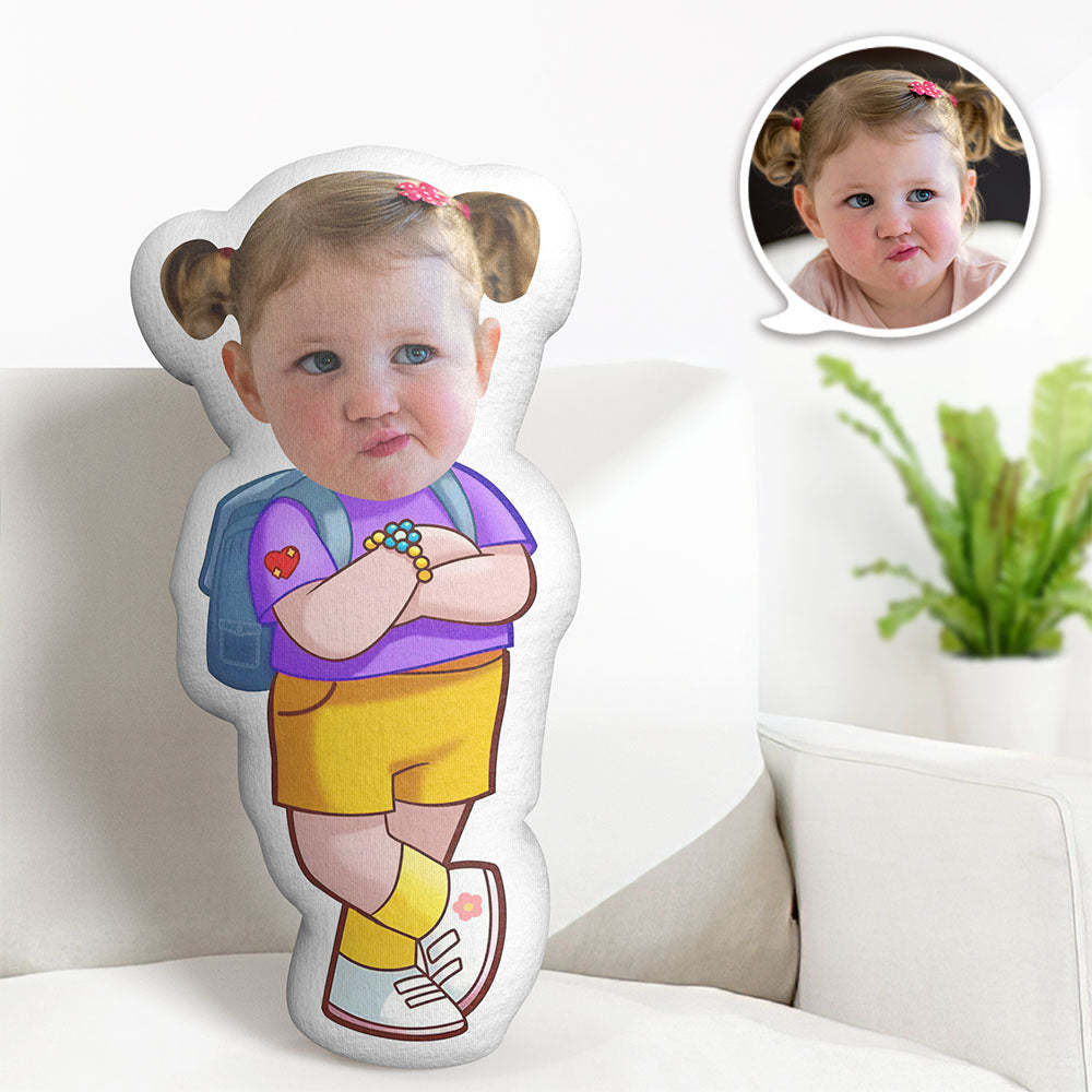 Oreiller Facial Personnalisé Minime, Poupée Petite Fille, Cadeaux Photo Personnalisés Pour Enfants - Mug Personnalisé