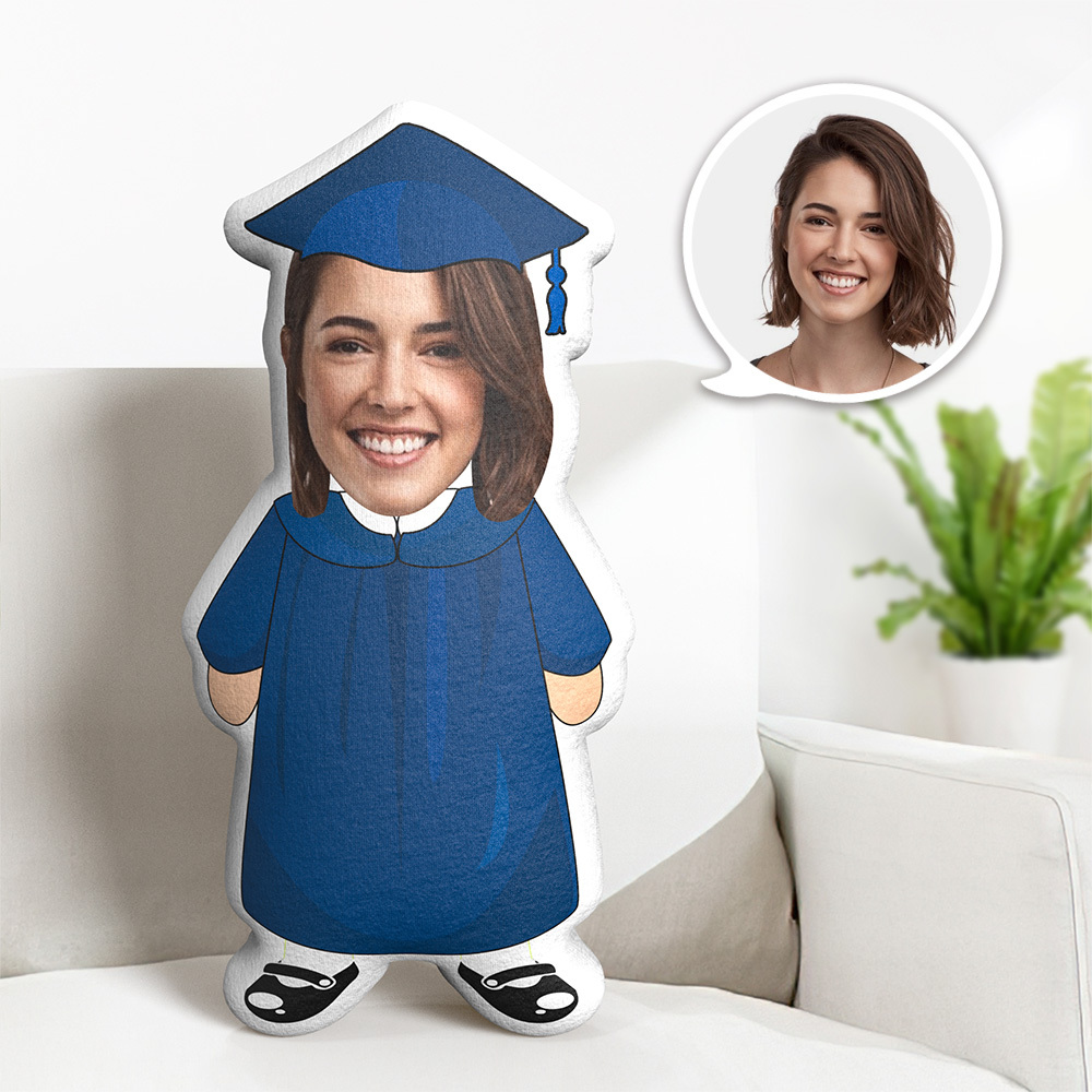 Image De Visage Personnalisée Minime Throw Doll Custom Minime Throw Pillow Oreiller Personnalisé Pour L'obtention Du Diplôme - Mug Personnalisé
